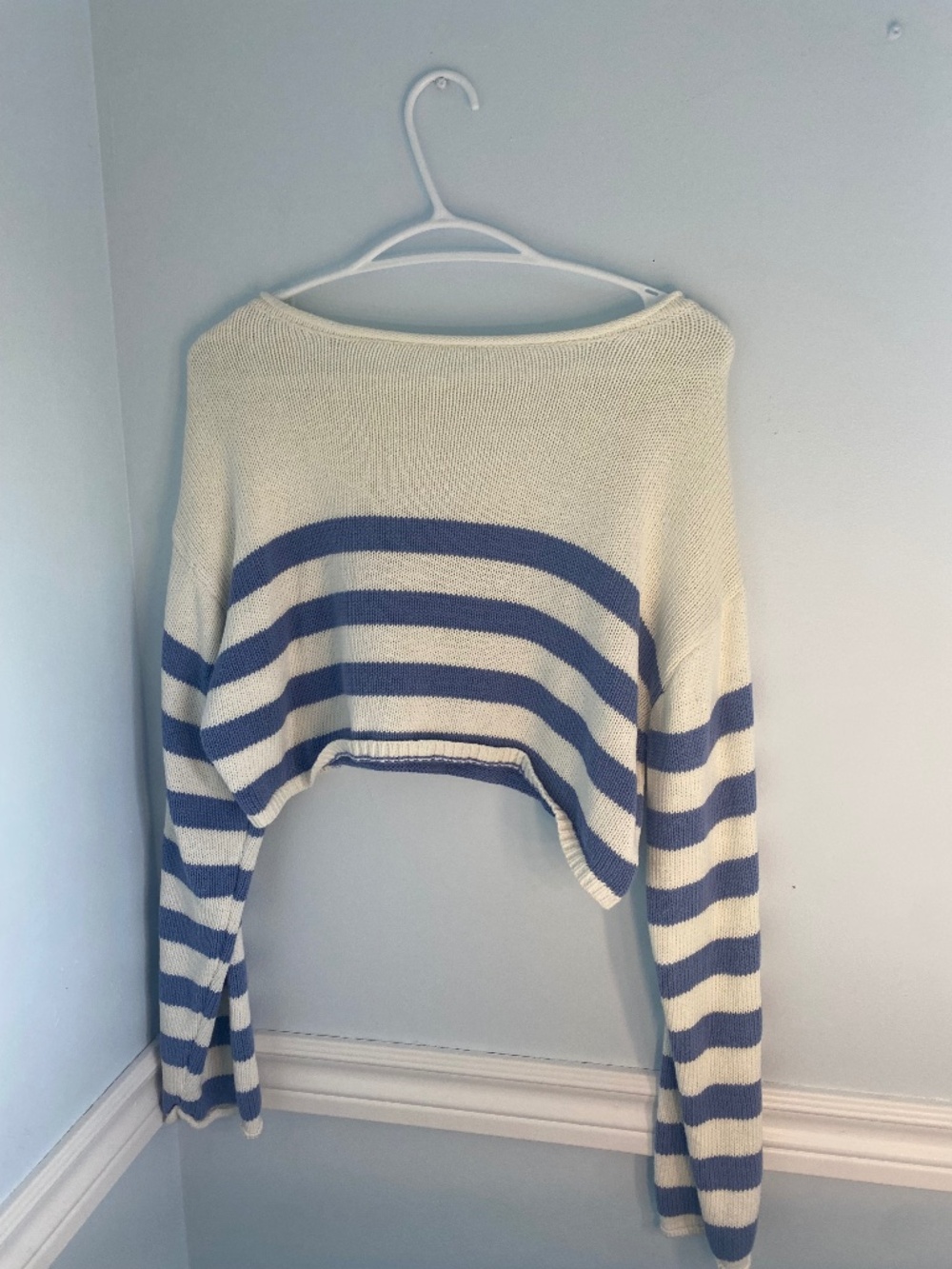 Garage Striped Knit Cropped Sweater